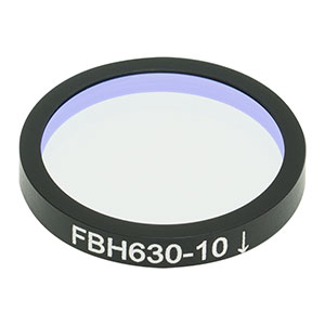 FBH630-10 - Premium Bandpass Filter, Ø25 mm, CWL = 630 nm, FWHM = 10 nm
