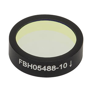 FBH05488-10 - Premium Bandpass Filter, Ø12.5 mm, CWL = 488 nm, FWHM = 10 nm