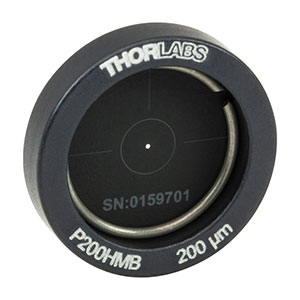 P200HMB - Ø1/2in Mounted Pinhole, 200 ± 6 µm Pinhole Diameter, Molybdenum