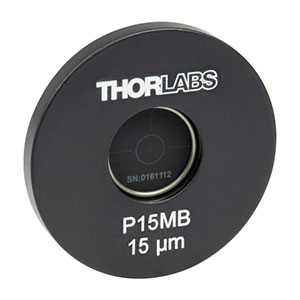 P15MB - Ø1in Mounted Pinhole, 15 ± 1.5 µm Pinhole Diameter, Molybdenum