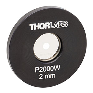 P2000W - Ø1in Mounted Pinhole, 2 mm ± 10 µm Pinhole Diameter, Tungsten