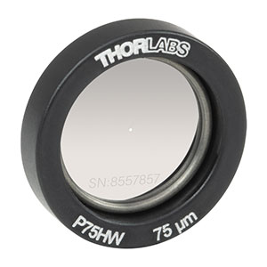 P75HW - Ø1/2in Mounted Pinhole, 75 ± 3 µm Pinhole Diameter, Tungsten