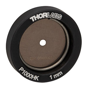 P1000HK - Ø1/2in (12.7 mm) Mounted Pinhole, 1.00 mm ± 10 μm Pinhole Diameter, Stainless Steel