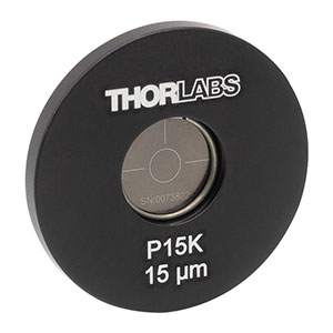 P15K - Ø1in Mounted Pinhole, 15 ± 1.5 µm Pinhole Diameter, Stainless Steel