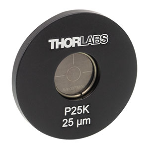 P25K - Ø1in Mounted Pinhole, 25 ± 2 µm Pinhole Diameter, Stainless Steel