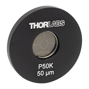 P50K - Ø1in Mounted Pinhole, 50 ± 3 µm Pinhole Diameter, Stainless Steel