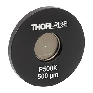 P500K - Ø1in Mounted Pinhole, 500 ± 10 µm Pinhole Diameter, Stainless Steel