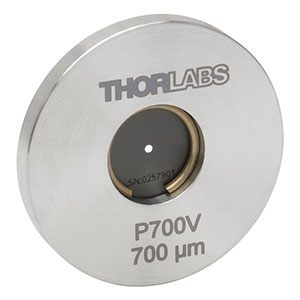 P700V - Ø1in Mounted Pinhole, 700 ± 10 µm Pinhole Diameter, Stainless Steel, Vacuum Compatible