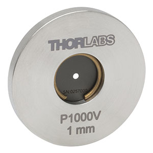 P1000V - Ø1in Mounted Pinhole, 1000 ± 10 µm Pinhole Diameter, Stainless Steel, Vacuum Compatible