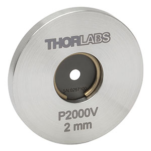 P2000V - Ø1in Mounted Pinhole, 2000 ± 10 µm Pinhole Diameter, Stainless Steel, Vacuum Compatible