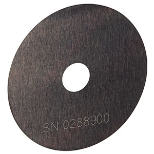 P2500UK - Ø1/2in (12.7 mm) Unmounted Large Pinhole, 2500 ± 40 μm Pinhole Diameter, Stainless Steel