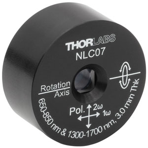 NLC07 - Ø1in Mounted β-BBO Crystal, 3.00 mm Thick, θ = 19.8°, 1300 - 1700 nm Fund., 650 - 850 nm SHG
