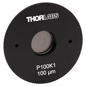 P100K1 - SM1-Threaded, Ø1.20in (30.5 mm) Mounted Pinhole, 100 ± 4 μm Pinhole Diameter, Stainless Steel