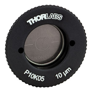 P10K05 - SM05-Threaded, Ø0.70in (17.8 mm) Mounted Pinhole, 10 ± 1 μm Pinhole Diameter, Stainless Steel
