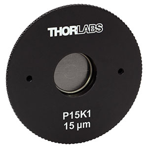P15K1 - SM1-Threaded, Ø1.20in (30.5 mm) Mounted Pinhole, 15 ± 1.5 μm Pinhole Diameter, Stainless Steel