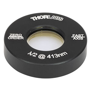 WPH05M-413 - Ø1/2in Zero-Order Half-Wave Plate, Ø1in Mount, 413 nm