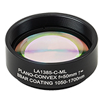Ø1.5" Mounted N-BK7 Plano-Convex Lenses (AR Coating: 1050 - 1700 nm)