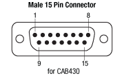 Male 15 Pin Connector Diagram for CAB430