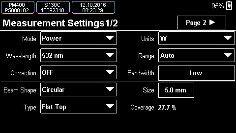 Measurement Settings